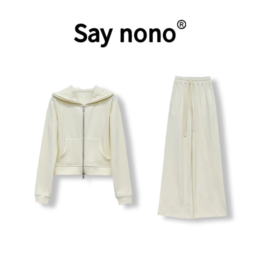 懒猫nono│Saynono时尚显瘦宽松运动连帽百搭休闲长袖套装XR962001