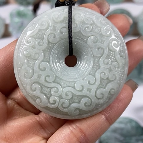 翡翠颈饰未镶嵌仿古扣两面工福利