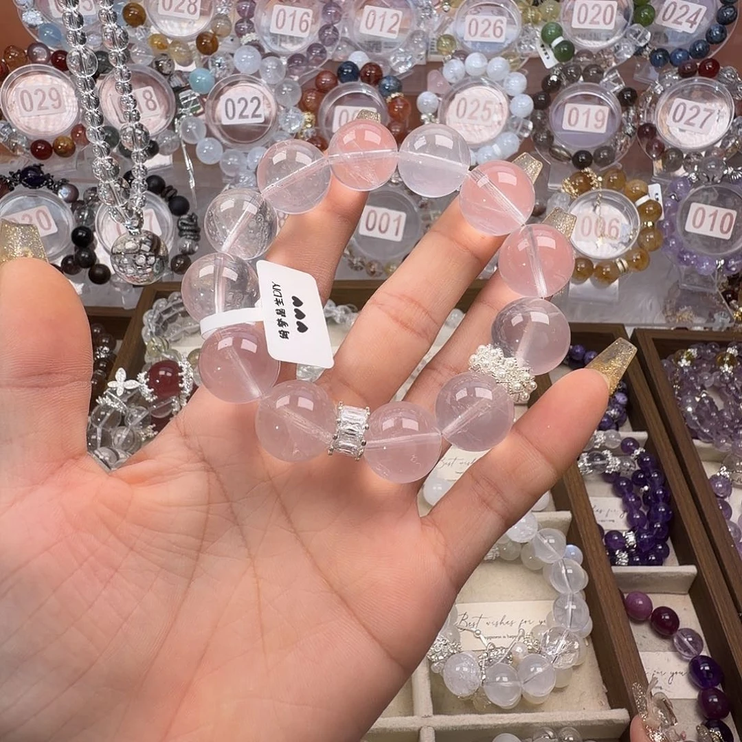 银S925镶嵌手链烟晶