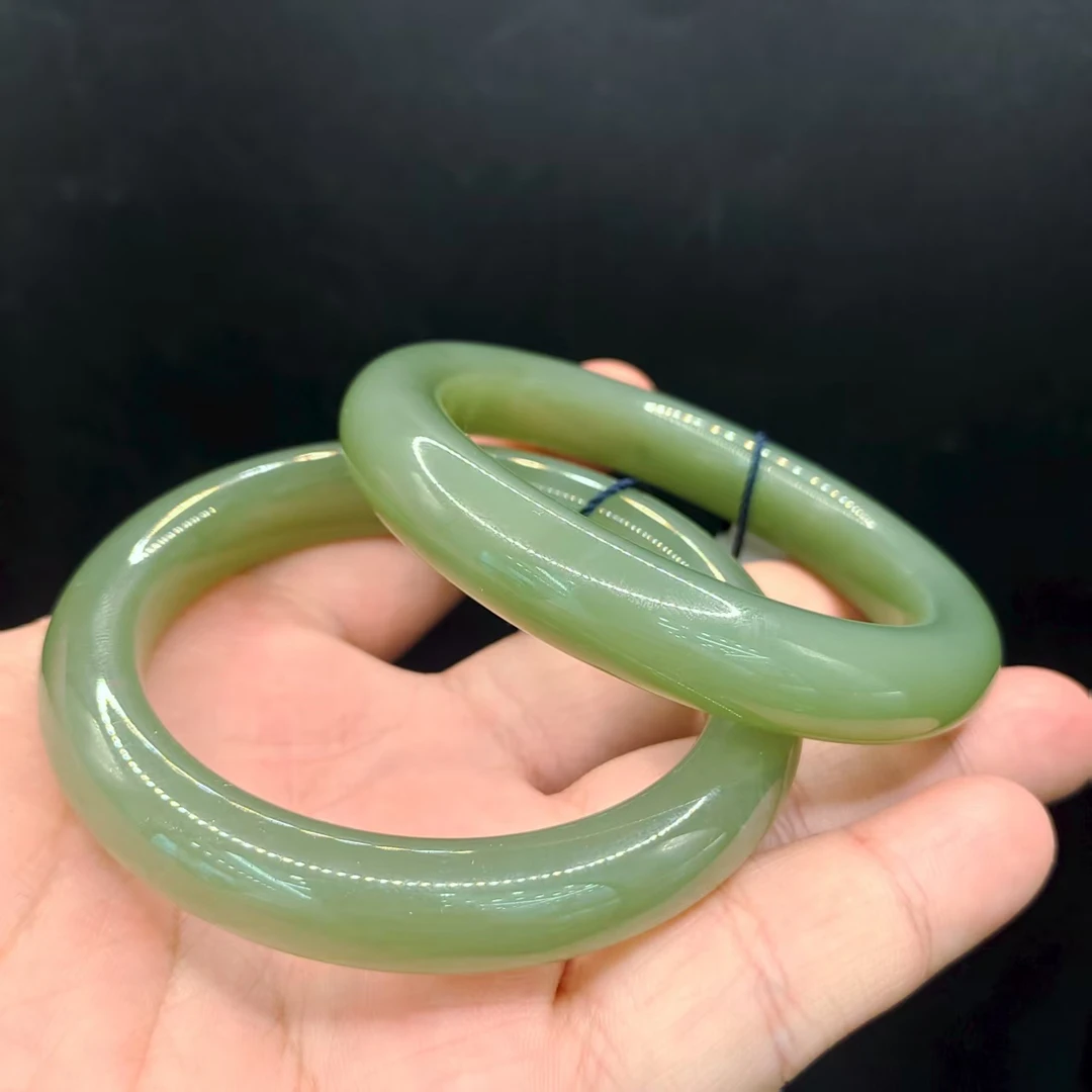 【李想精选】和田玉宽条手镯S9【多样性发其一】圈口52-62mm