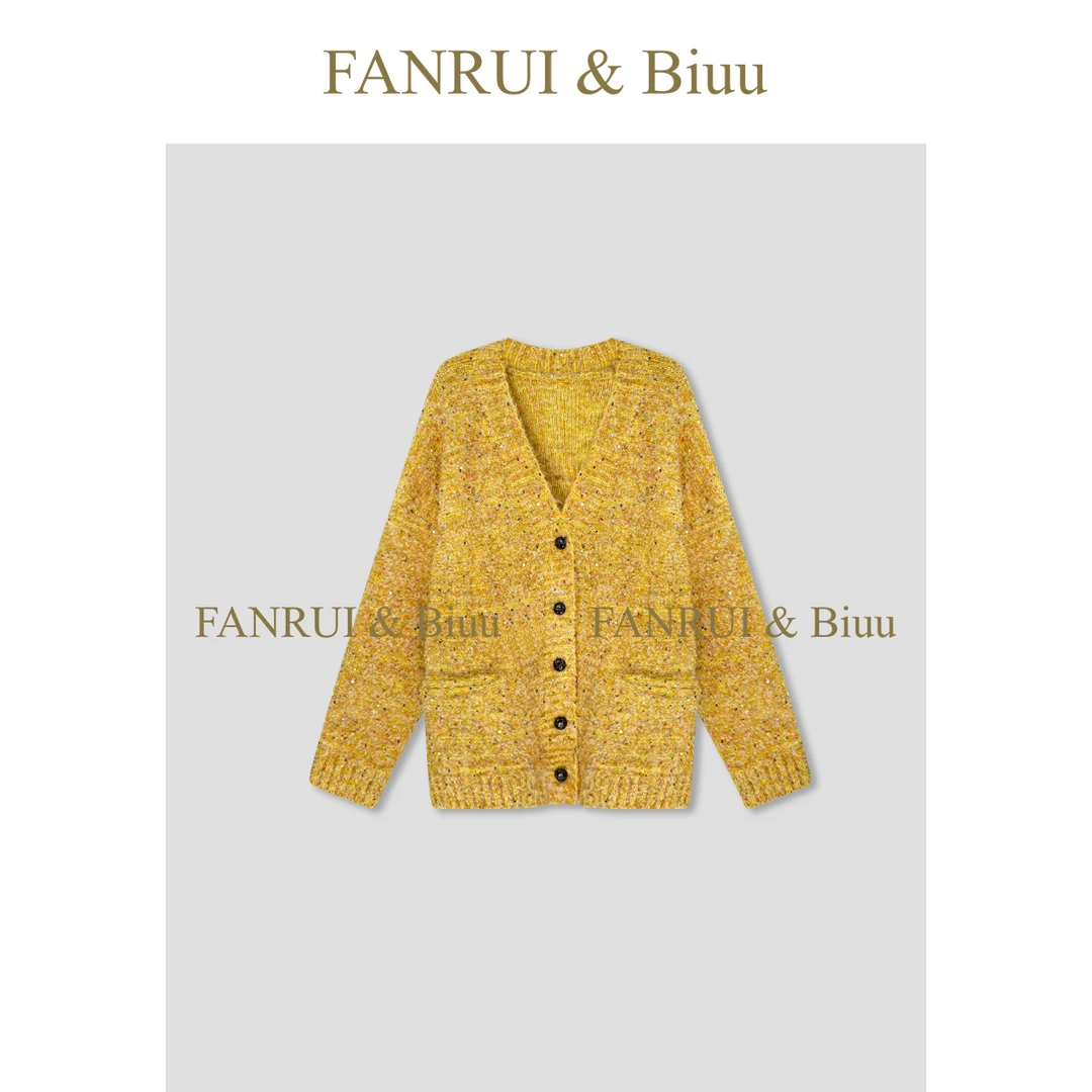 FANRUI/泛芮「贝贝biuu」羊毛颗粒纱百搭时髦洋气高级感外套B18688