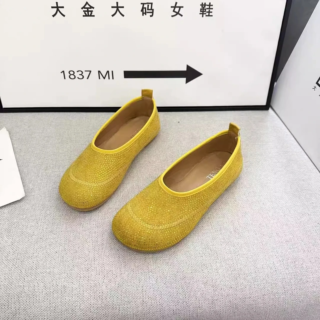 女鞋春季牛筋底新款鞋浅口软面休闲鞋平底懒人鞋一脚蹬玛丽珍单鞋