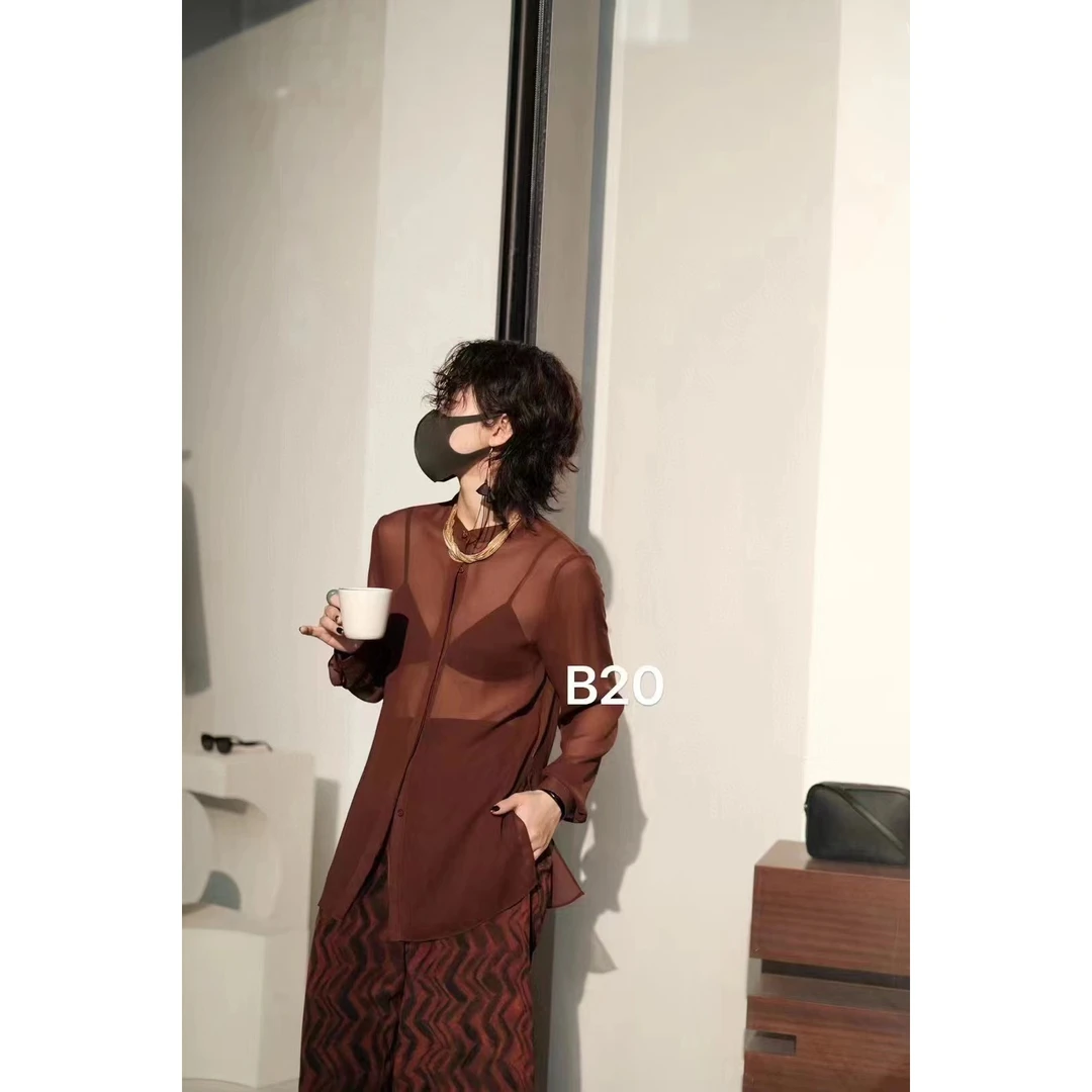 KIKI严选：4180-小林家欧货南油轻奢防晒罩衫微透高级感衬衫上衣