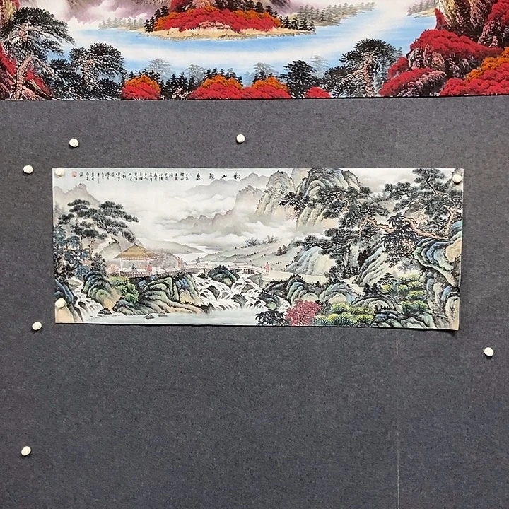 莲***峰国画小六尺仿古一幅