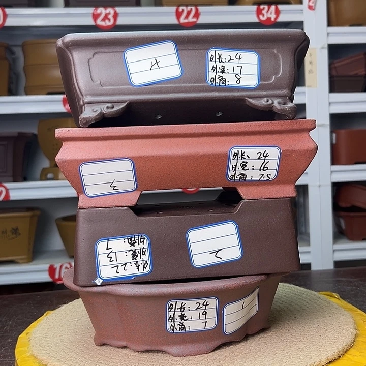 紫砂花盆蛇年大吉，