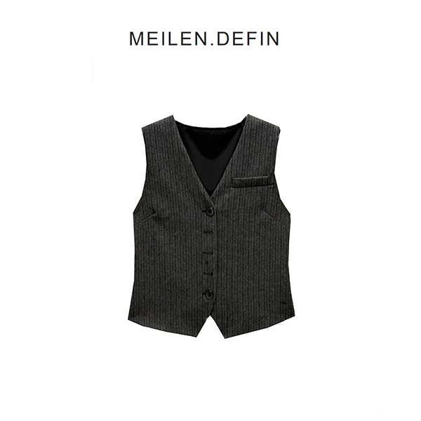 MEILEN.DEFIN 高级单品轻奢双屏双色质感马甲9115
