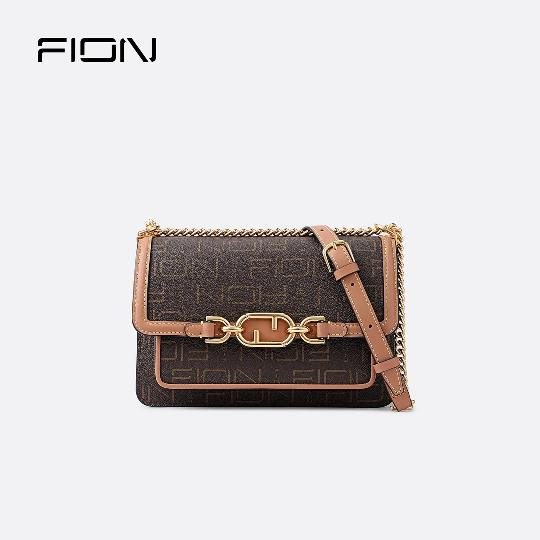 FION/菲安妮奥莱经典印花百搭小方包通勤斜挎女士背包FAAFJLU003