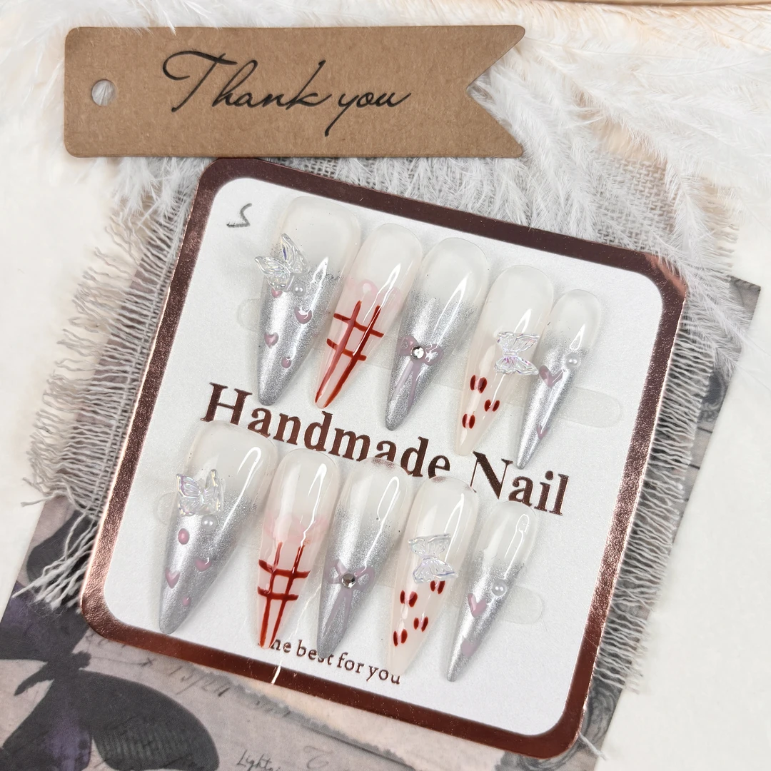 【全疆包邮042】高级纯欲纯手工穿戴甲ins风穿戴式可爱简约高级