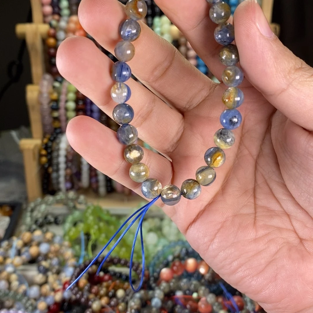 水晶手链钛钢蓝晶