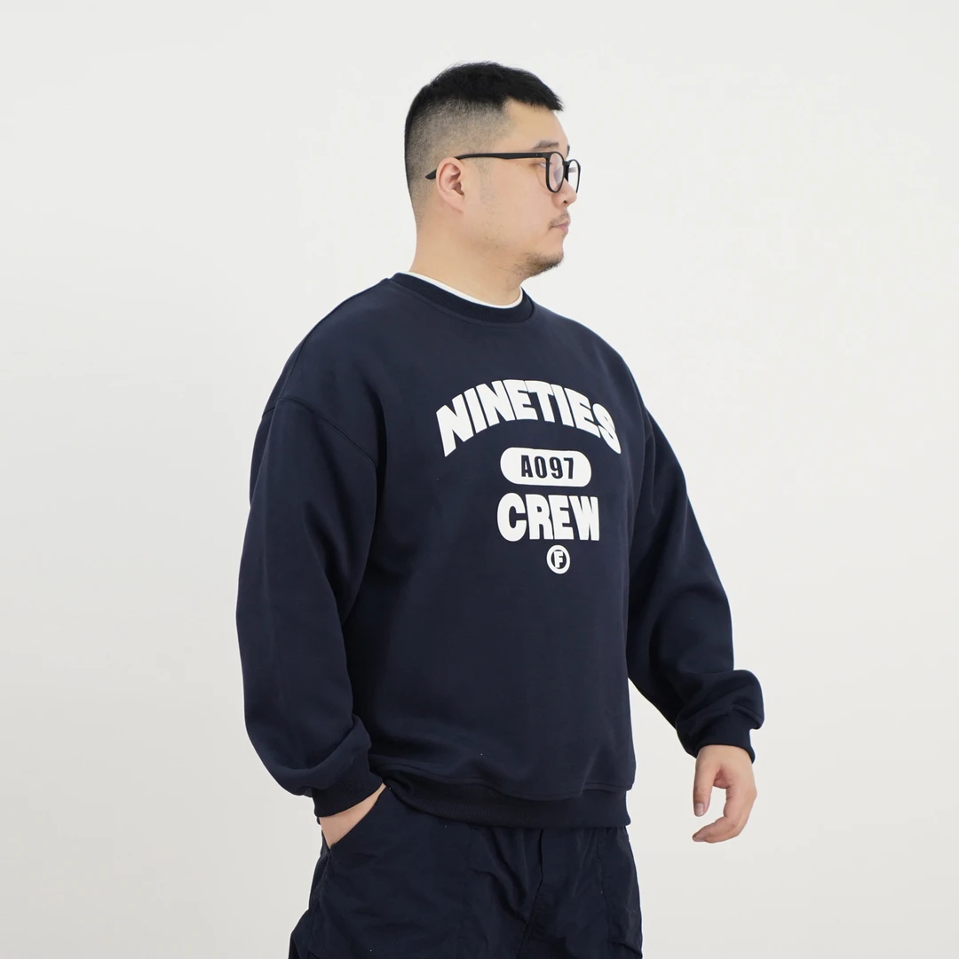 25春款新品。400G重磅加厚男士卫衣套头宽松胖子大码印花A097-WY05