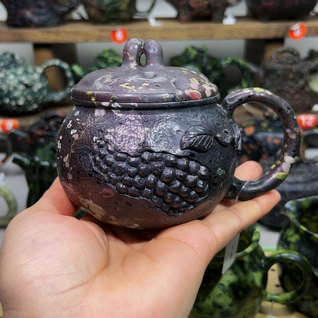 梅花石安山玉精品瑕疵杯240cc