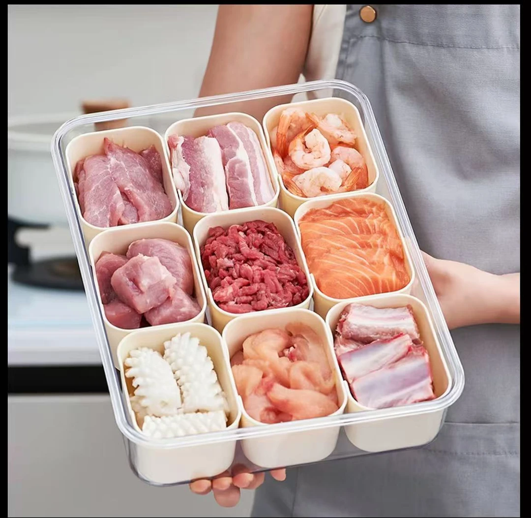 冰箱冻肉分装盒肉类冷冻专用收纳保鲜盒食物备餐分格整理盒