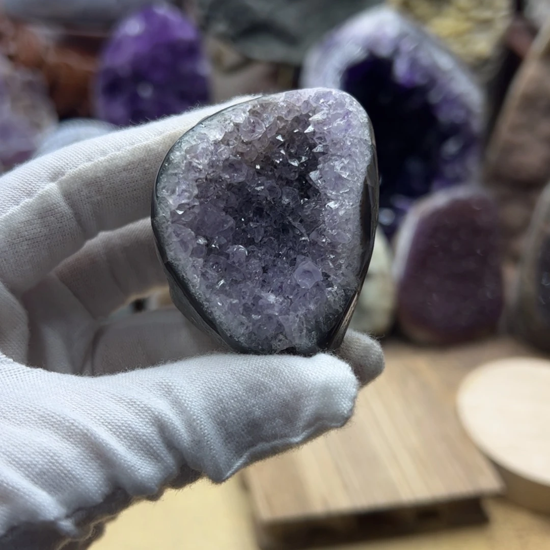 紫晶珠宝半成品银S925镶嵌晶镇54