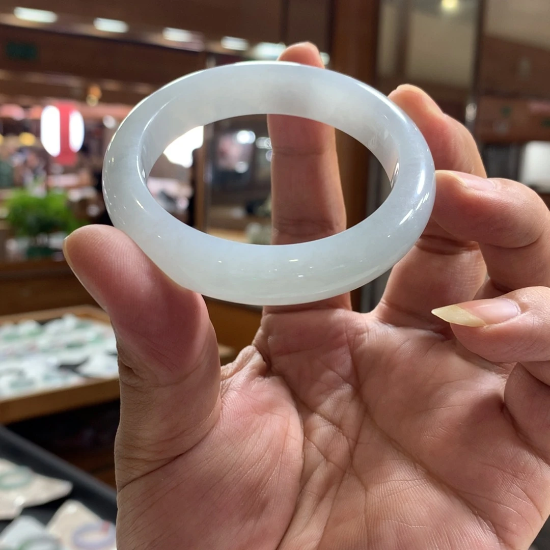 糖***宝翡翠未镶嵌手镯正53.6