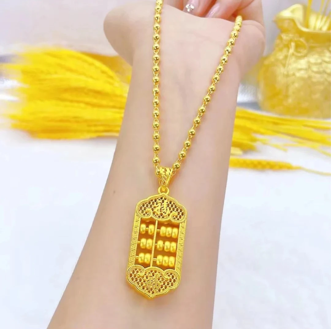 铜合金项链 卡4珠珠项链配算盘精工版