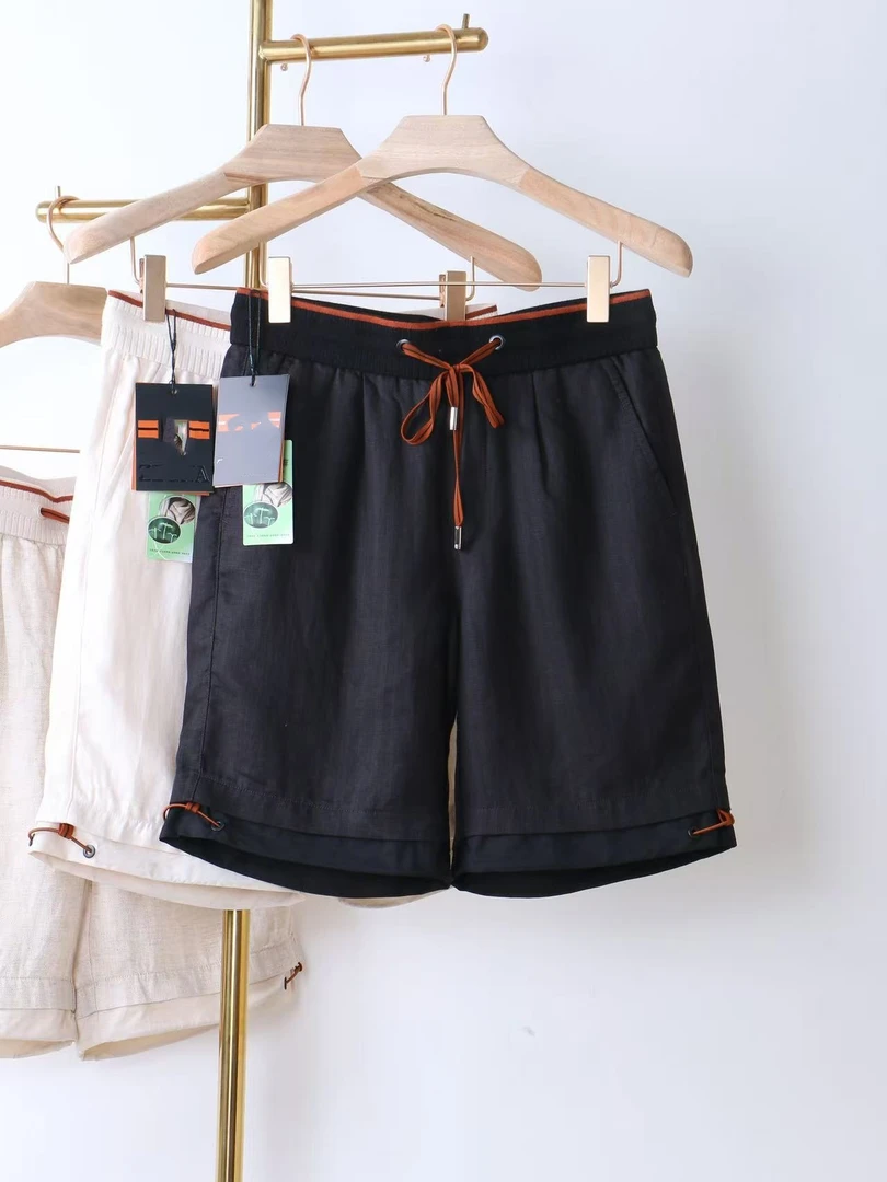 高定男装 25s 杰*亚 春夏新款 男士 70天丝30亚麻短裤DK003