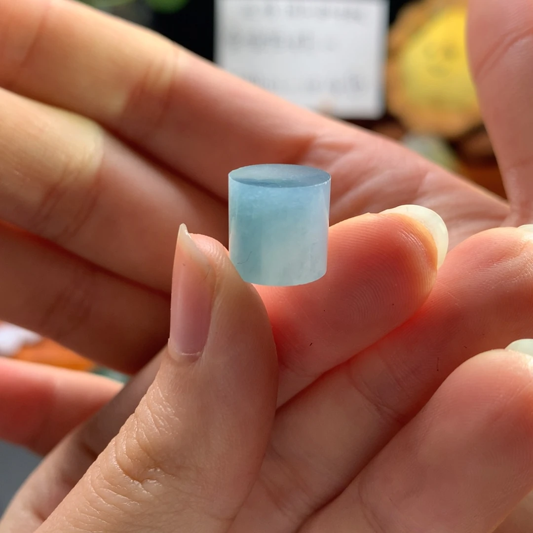定制翡翠未镶嵌星空蓝 桶珠