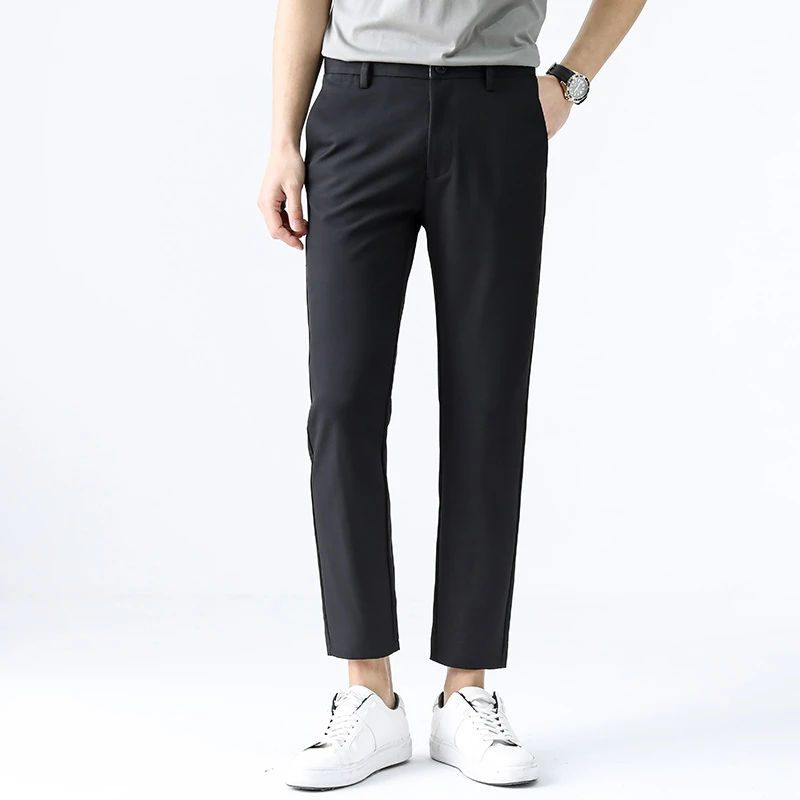 九分裤春夏休闲裤抗皱微弹九分裤商务弹力西裤夏季韩版男士宽松