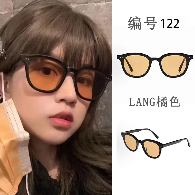 122橘色镜片Lang防紫外线墨镜