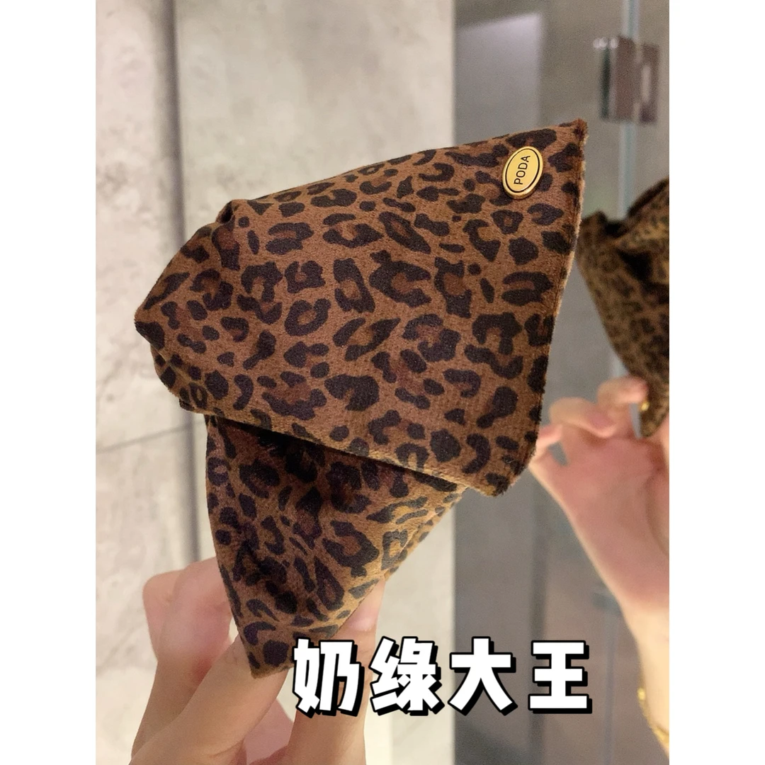 韩系ins豹纹三角抓夹极简老钱气质百搭欧美宽边抓夹