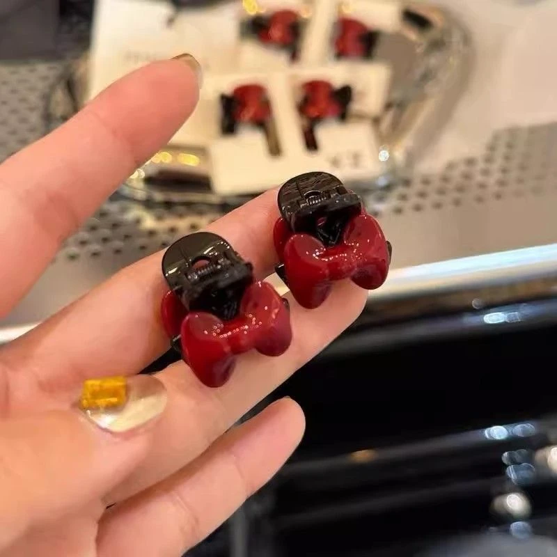 韩国东大门蝴蝶结刘海小抓夹红色新年侧边碎发抓头饰可爱发饰发卡