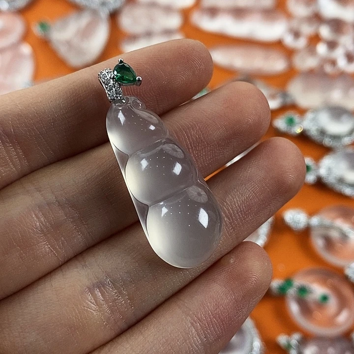 石英质玉银S925镶嵌颈饰