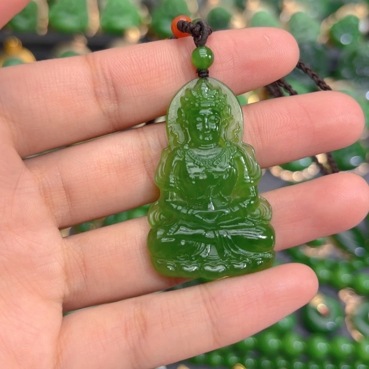 颈饰未镶嵌和田玉（碧玉）编绳