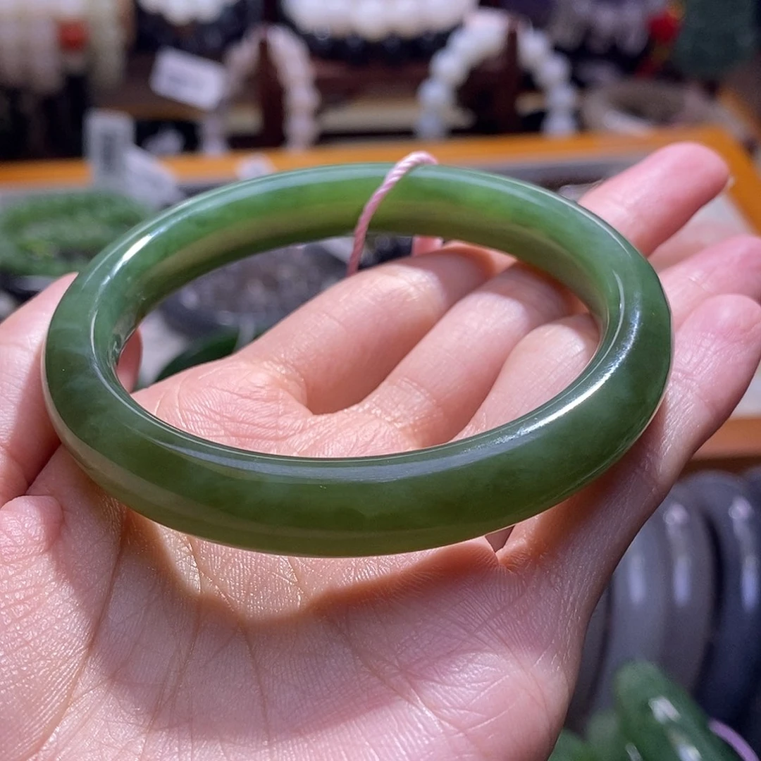 颈饰未镶嵌和田玉碧玉猫眼手镯56圈口