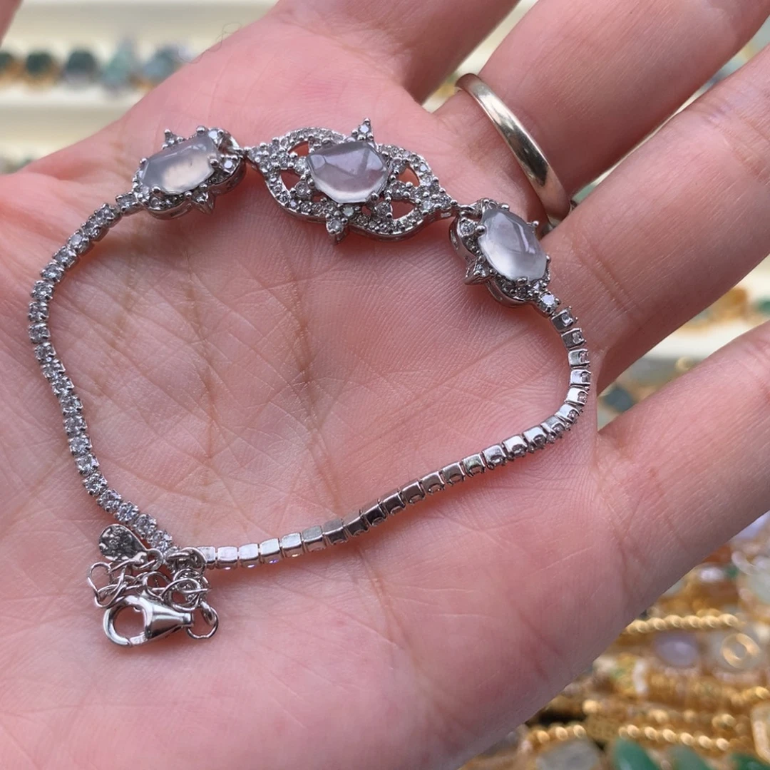 翡翠银S925镶嵌颈饰手链