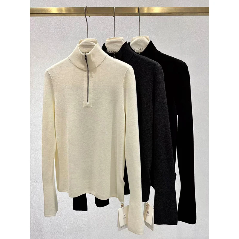 半高尊领羊毛套头半开衫1997