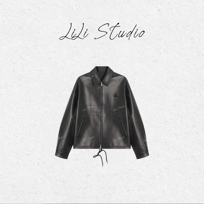 PCNY丨不理理「玄标柔革」拉链翻领纯色酷飒高级感羊皮皮衣