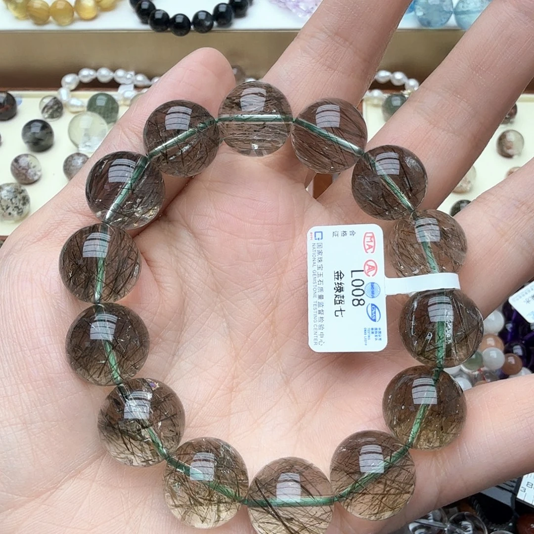 未镶嵌手链水晶金绿超七15.7mm
