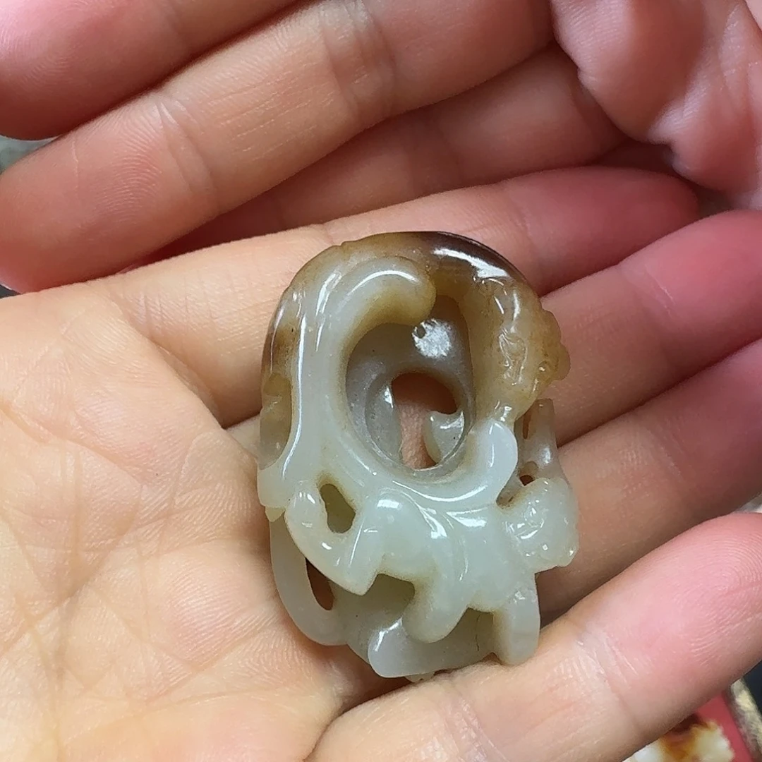 和田玉未镶嵌挂件金***安