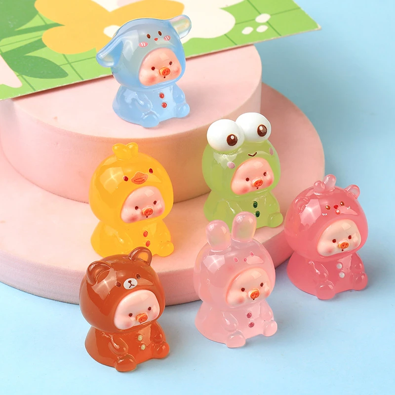 【直播拆+对对碰】卡通动物崽崽树脂萌粒立体夜光diy饰品配件