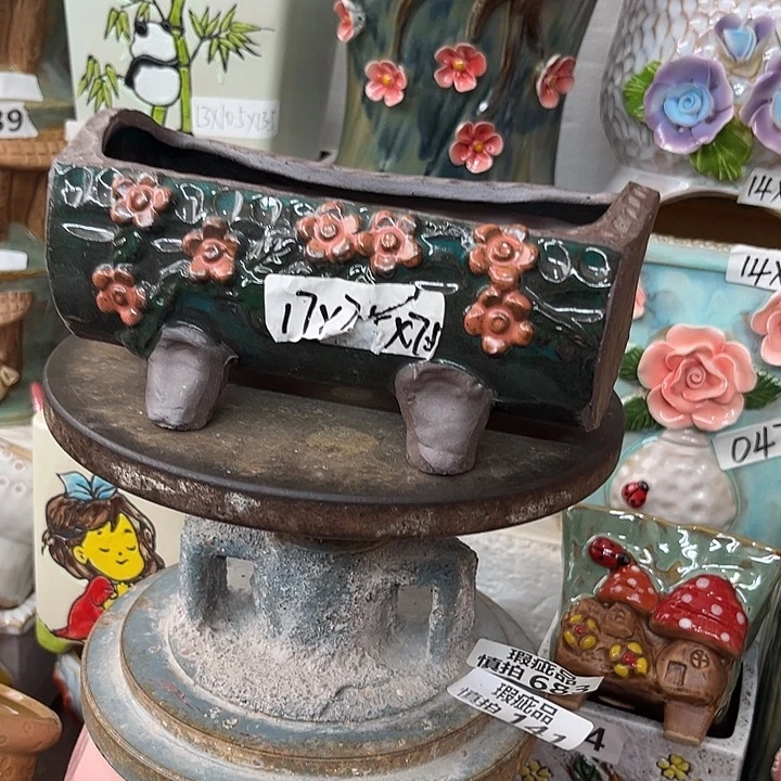 紫砂花盆粗陶材质多肉花盆