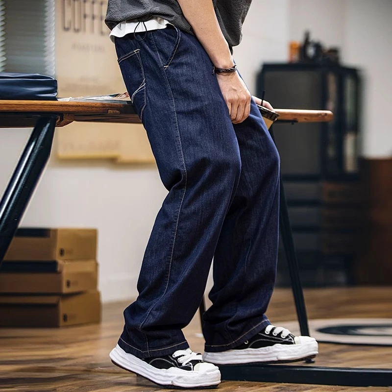 高品质薄荷纤维原色薄款牛仔裤男夏季2025新款高品质宽松直筒长裤