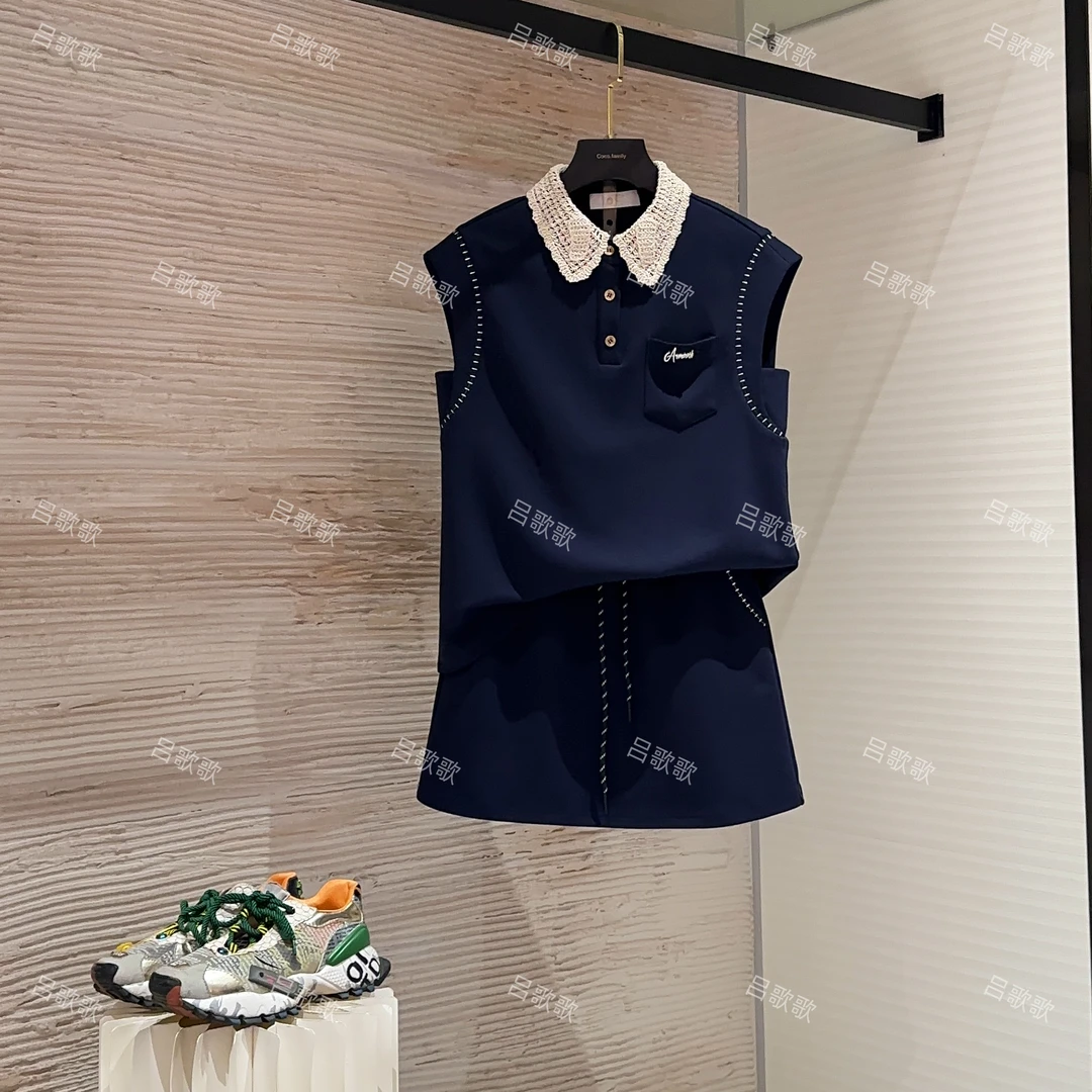 【宠粉价】高品质夏季新款翻领马甲套装裙两件套连衣裙裤TZ-56