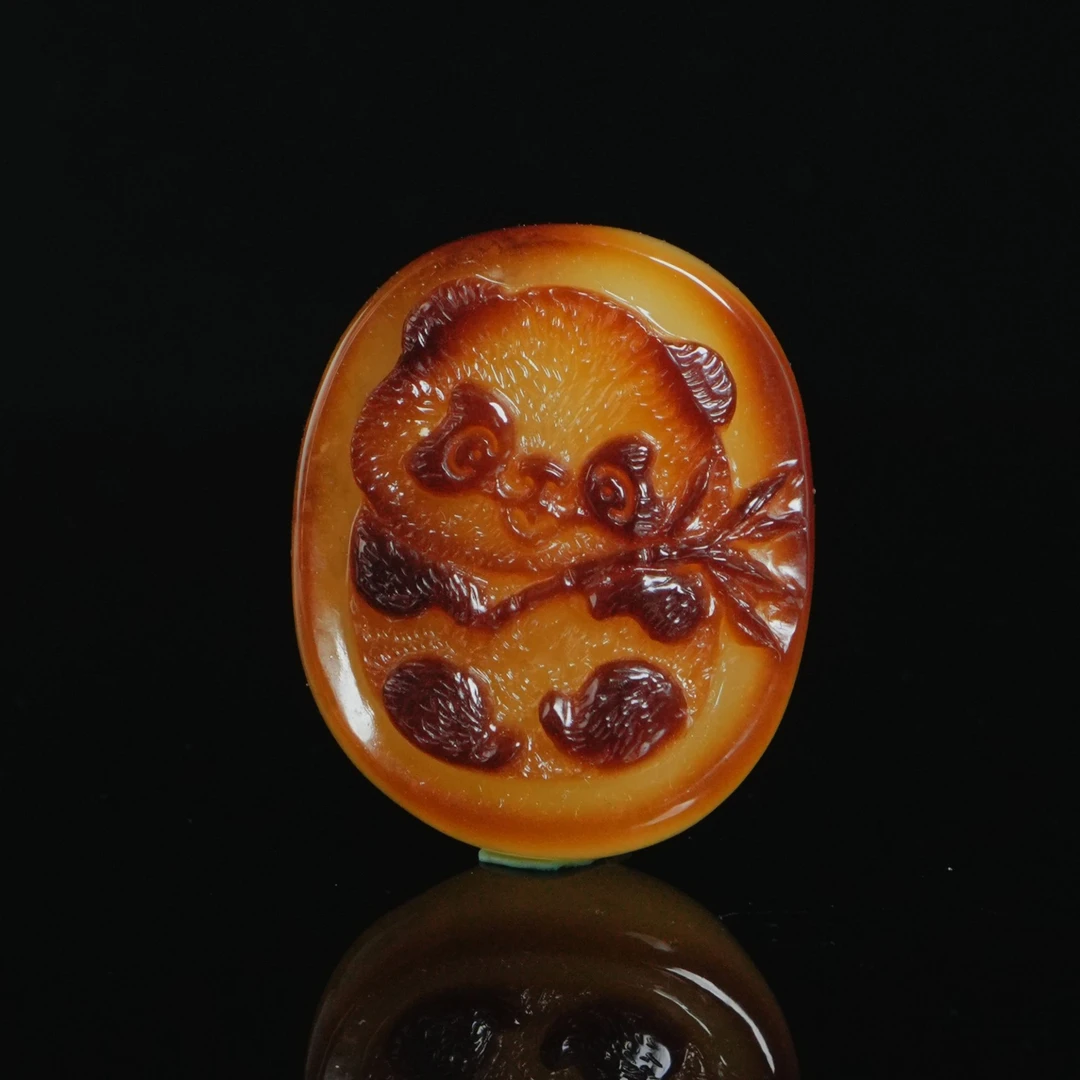 DY-M5200 蒙万明大师雕刻熊猫吊坠 13.52g