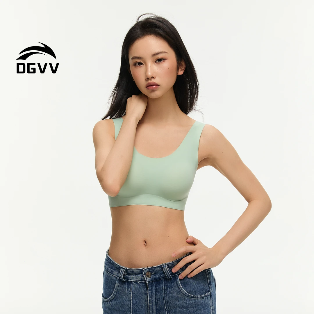 DGVV蚕丝乳胶内衣女无痕无钢圈夏薄背心式运动夏天小胸聚拢文胸罩