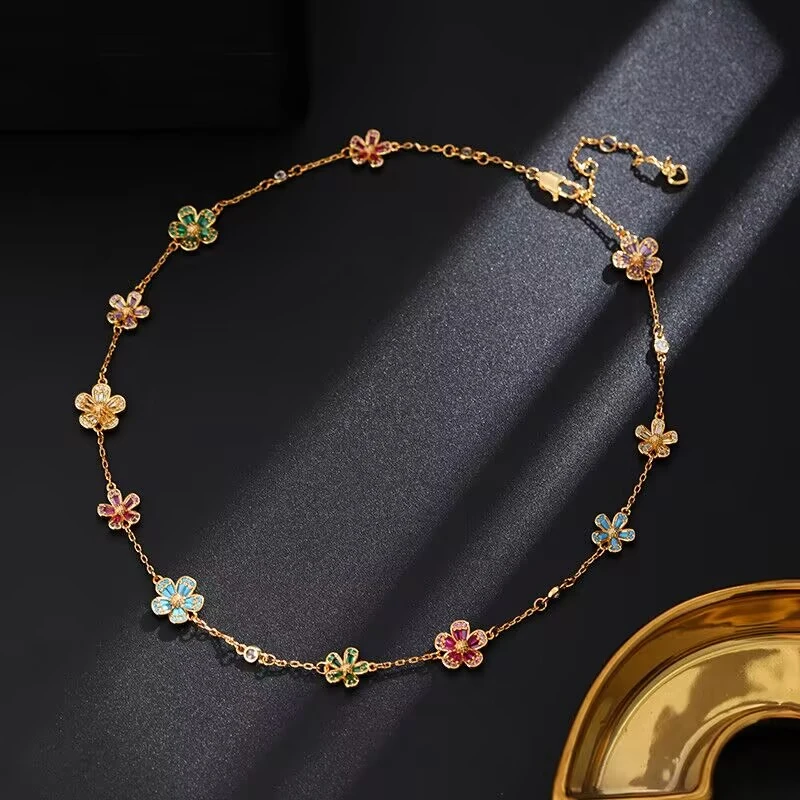 铜合金项链 《货号7636》田园风彩色项链