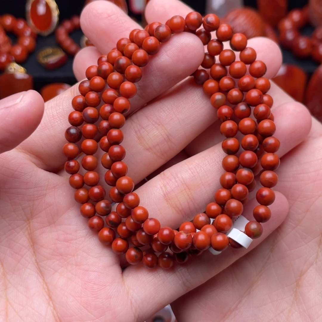 南红玛瑙未镶嵌珠宝奇石多圈5mm
