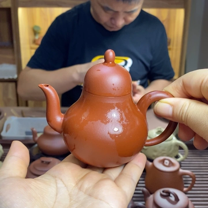 茶壶紫砂朱泥，半手，思婷