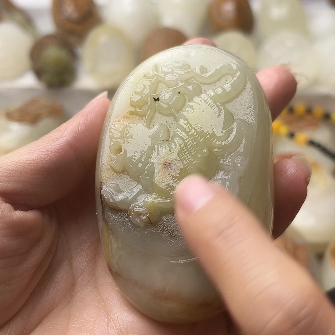 石材方解石手把摆件不退换虎微瑕