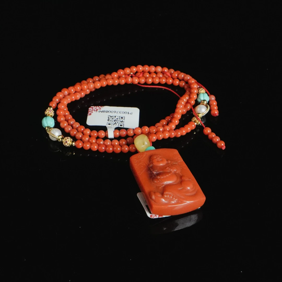 南红弥勒佛小米珠项链 DY-M6960 30.52g