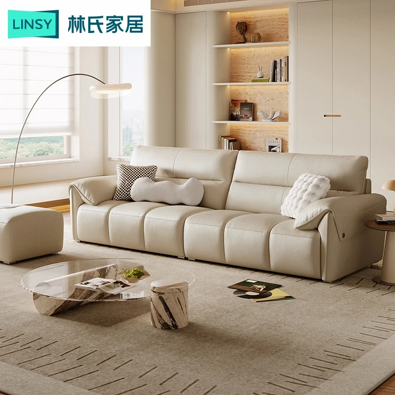 升级A1款【凑单】林氏家居钢琴键沙发加厚头层牛皮直排沙发PS060-A1