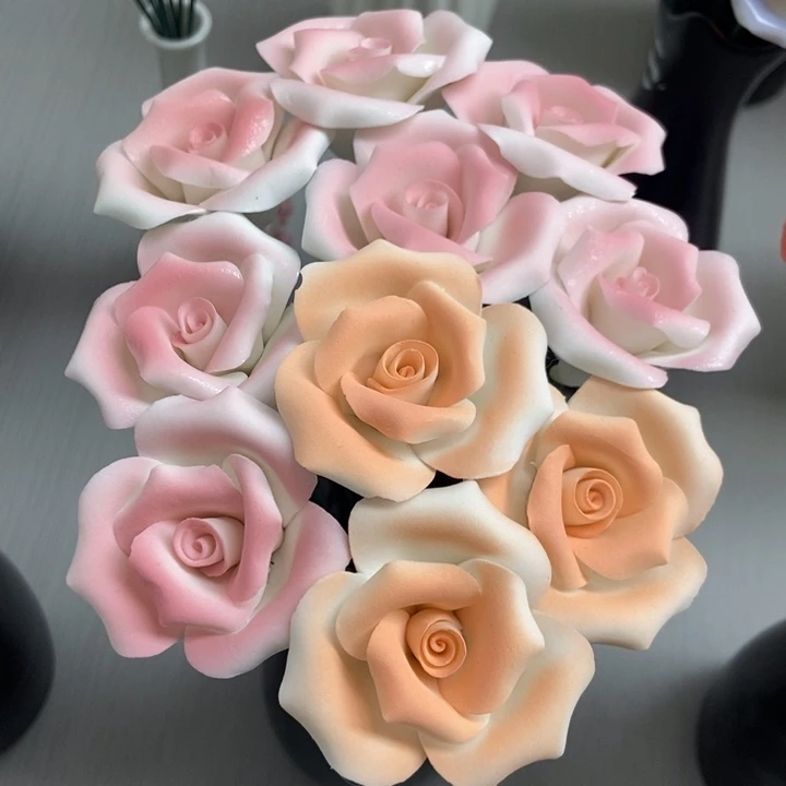 陶瓷手工制作陶瓷花10朵素烧