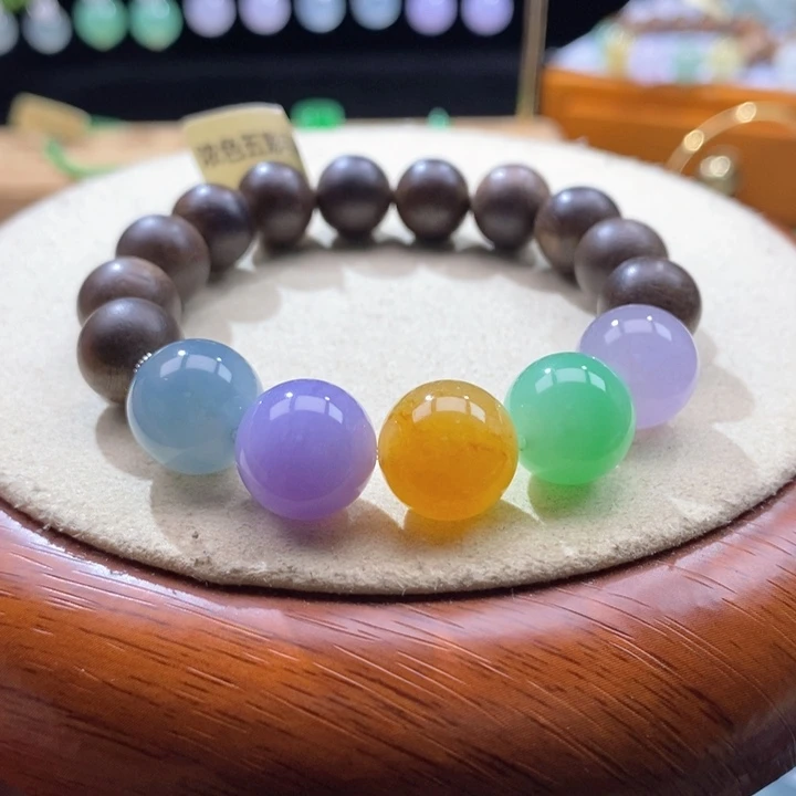 翡翠未镶嵌吊坠(不含链)翡翠浓彩多宝手串