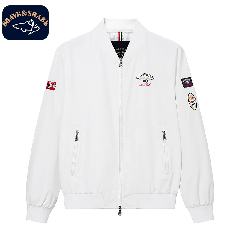 BRAVE&SHARK/勇士鲨鱼男士秋冬外套时尚休闲棒球领夹克2201
