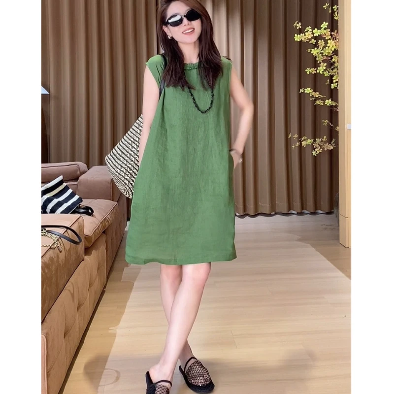 连衣裙女夏季设计感简单大方百搭背心裙子