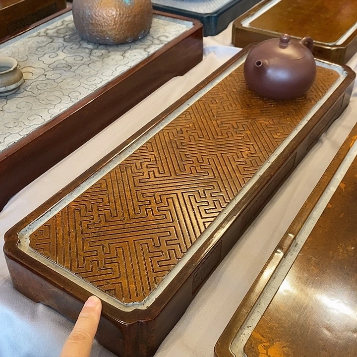 49.5*16*5cm大漆万字纹茶盘